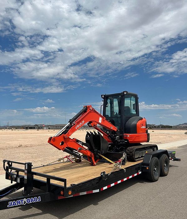 Kubota U35-4 and Load equipment trailer in Coolidge, Arizona